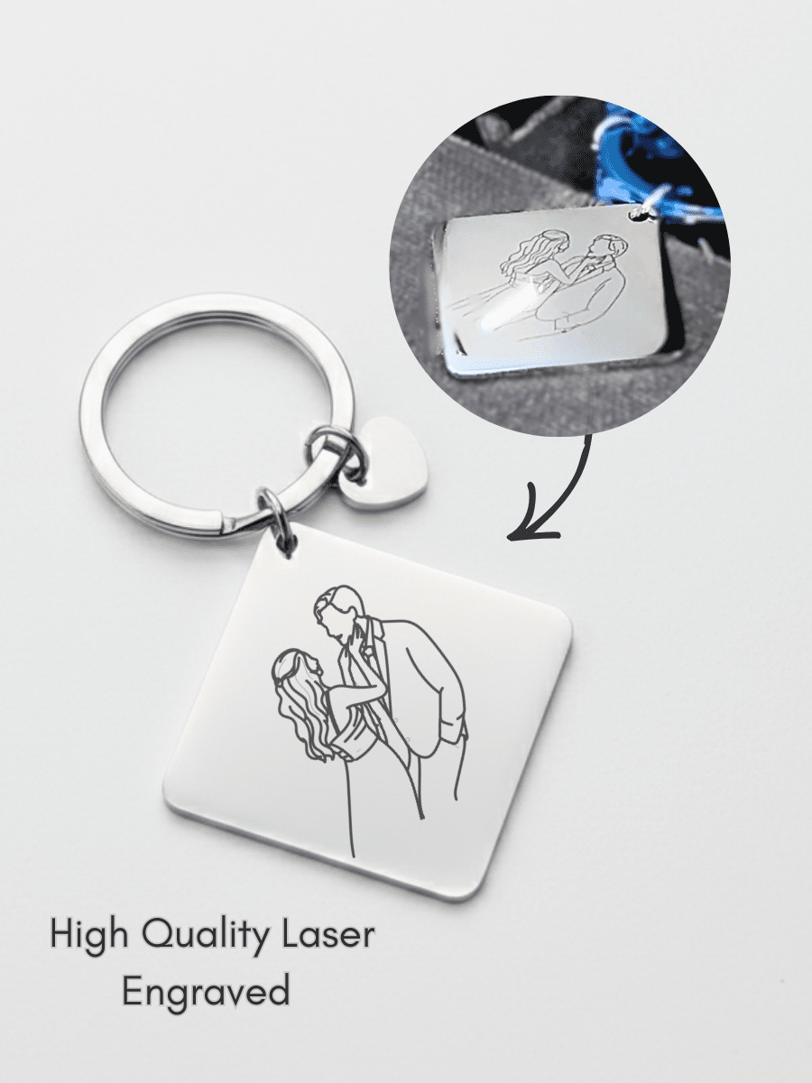 Soulmate Custom Engraved Photo Keychain