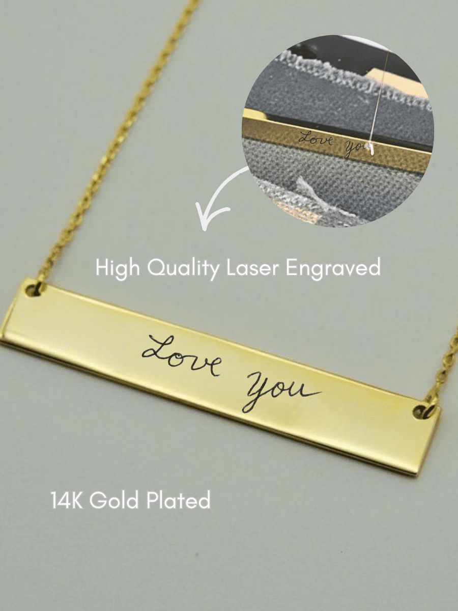 Soulmate Custom Engraved Text Bar Necklace
