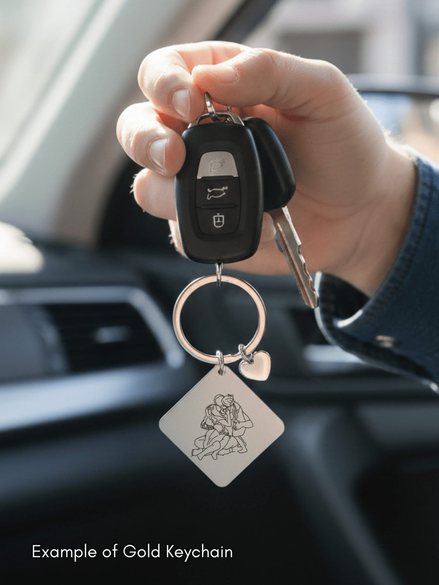Dad Custom Engraved Photo Keychain