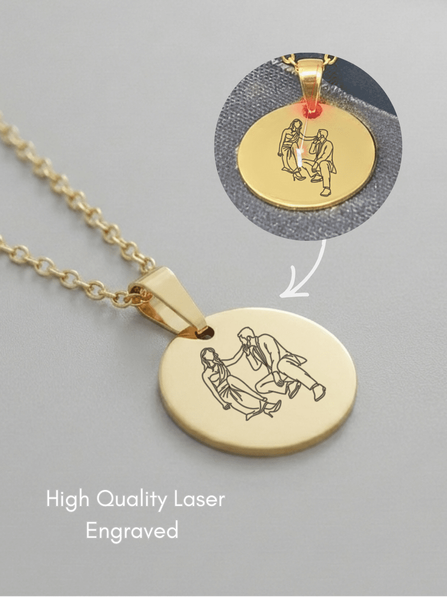 Soulmate Custom Engraved Photo Circle Necklace