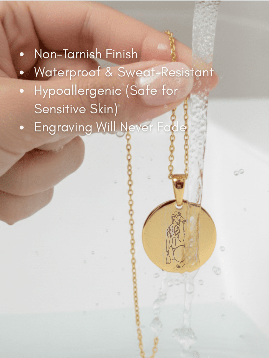Spicy Custom Engraved Photo Circle Necklace