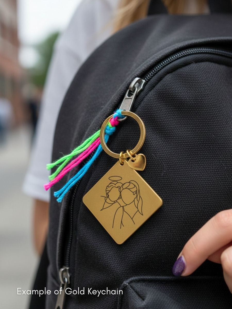 Memorial Custom Engraved Photo Keychain