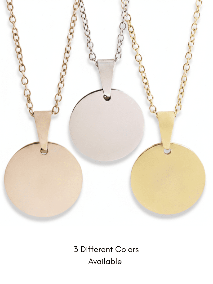 Spicy Custom Engraved Photo Circle Necklace