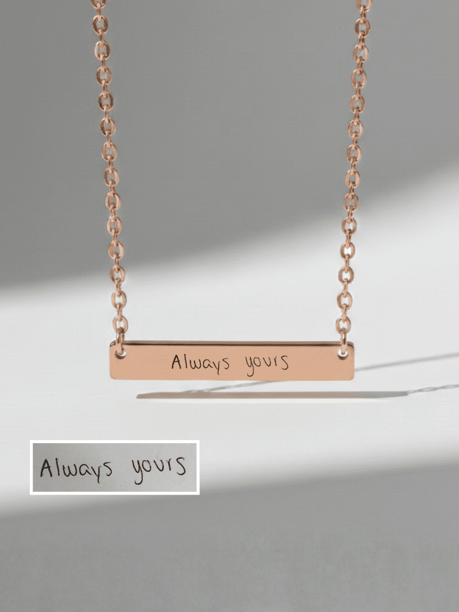 Soulmate Custom Engraved Text Bar Necklace