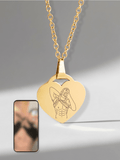 Spicy Custom Engraved Photo Heart Necklace