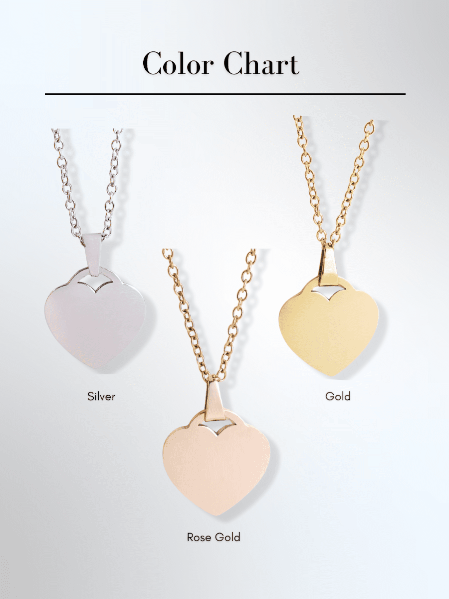Spicy Custom Engraved Photo Heart Necklace
