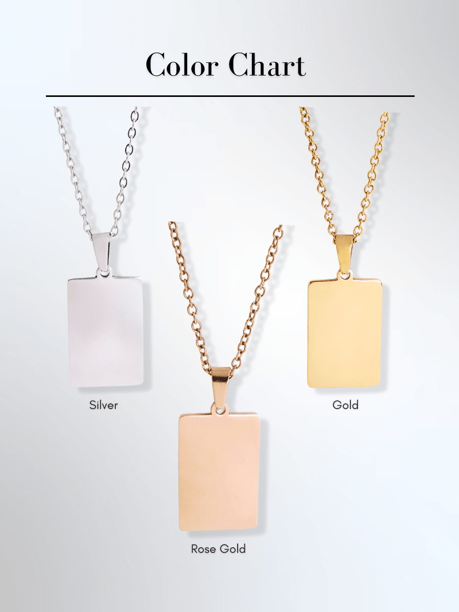Memorial Custom Engraved Photo Tag Necklace