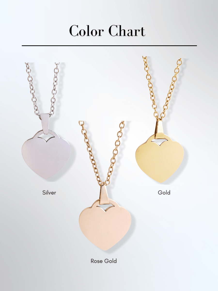 Pet Photo Engraved Heart Necklace