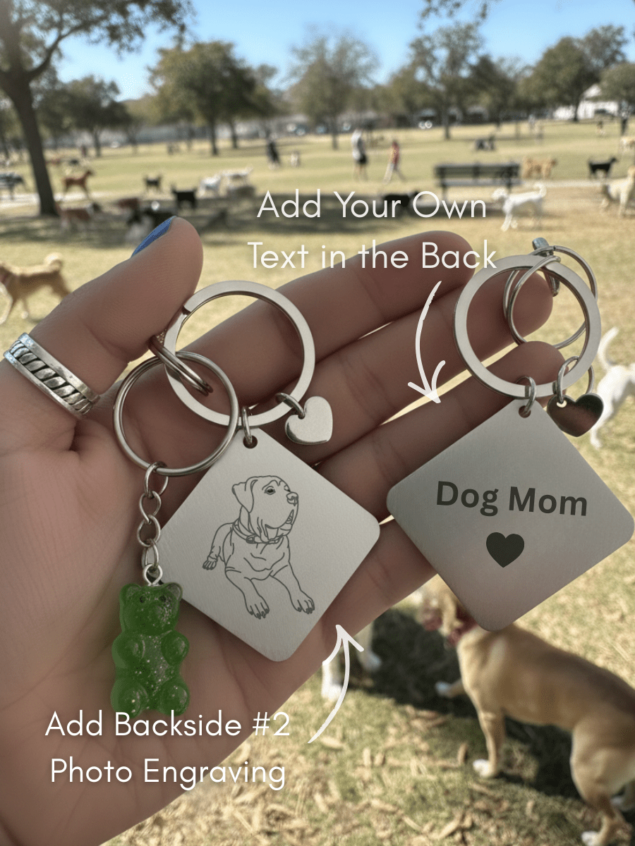 Pet Photo Engraved Keychain