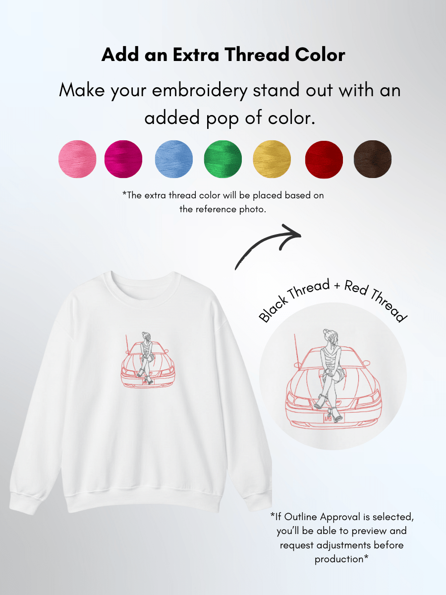 Automobile Custom Embroidered Photo Sweatshirt