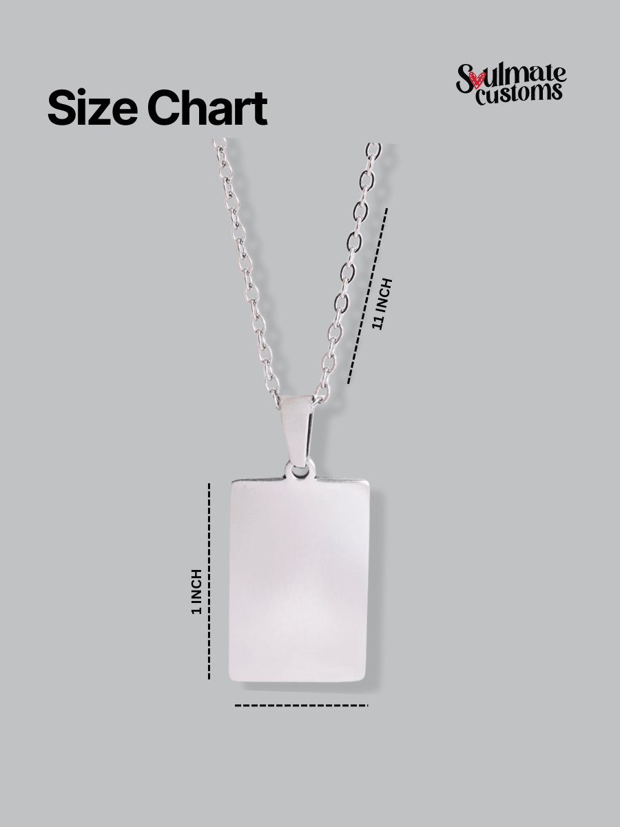 Dad Custom Engraved Photo Tag Necklace
