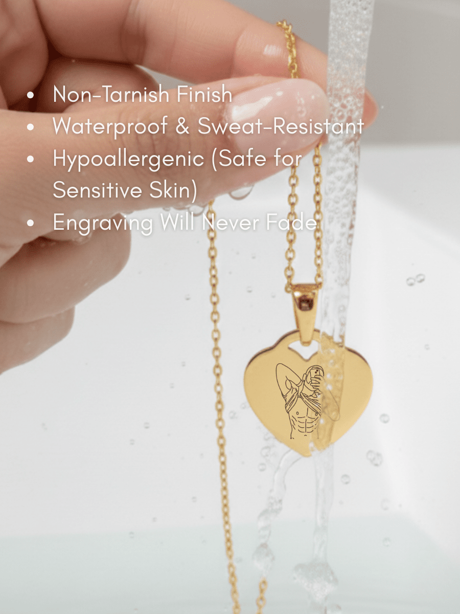 Spicy Custom Engraved Photo Heart Necklace