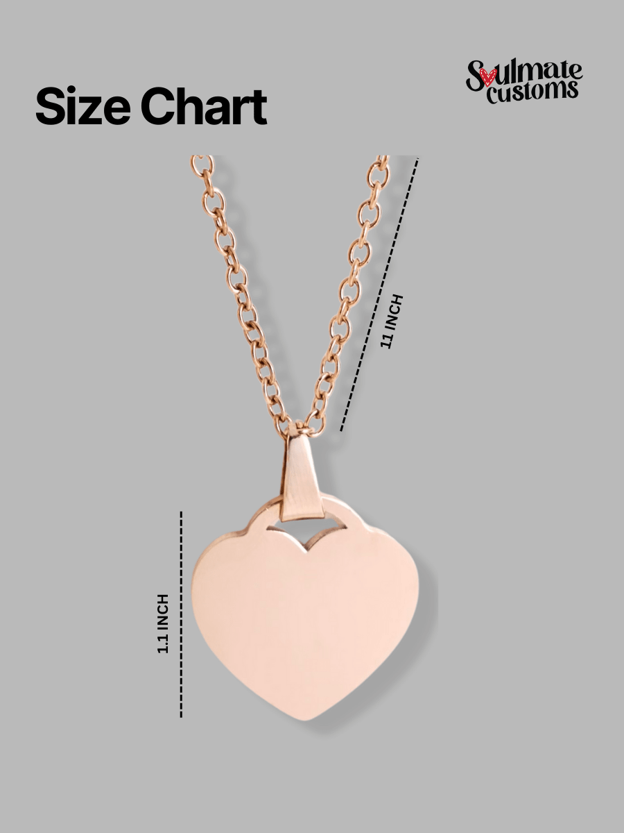 Memorial Custom Engraved Photo Heart Necklace