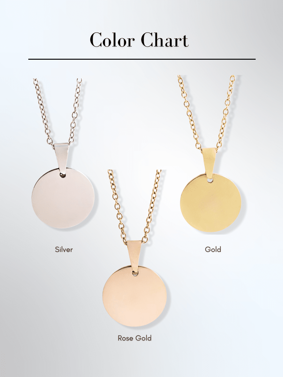 Spicy Custom Engraved Photo Circle Necklace