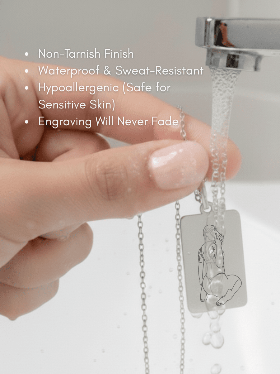 Spicy Custom Engraved Photo Tag Necklace