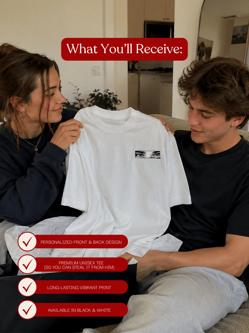 Personalized Eyes + Name T-Shirt | Custom Photo Shirt