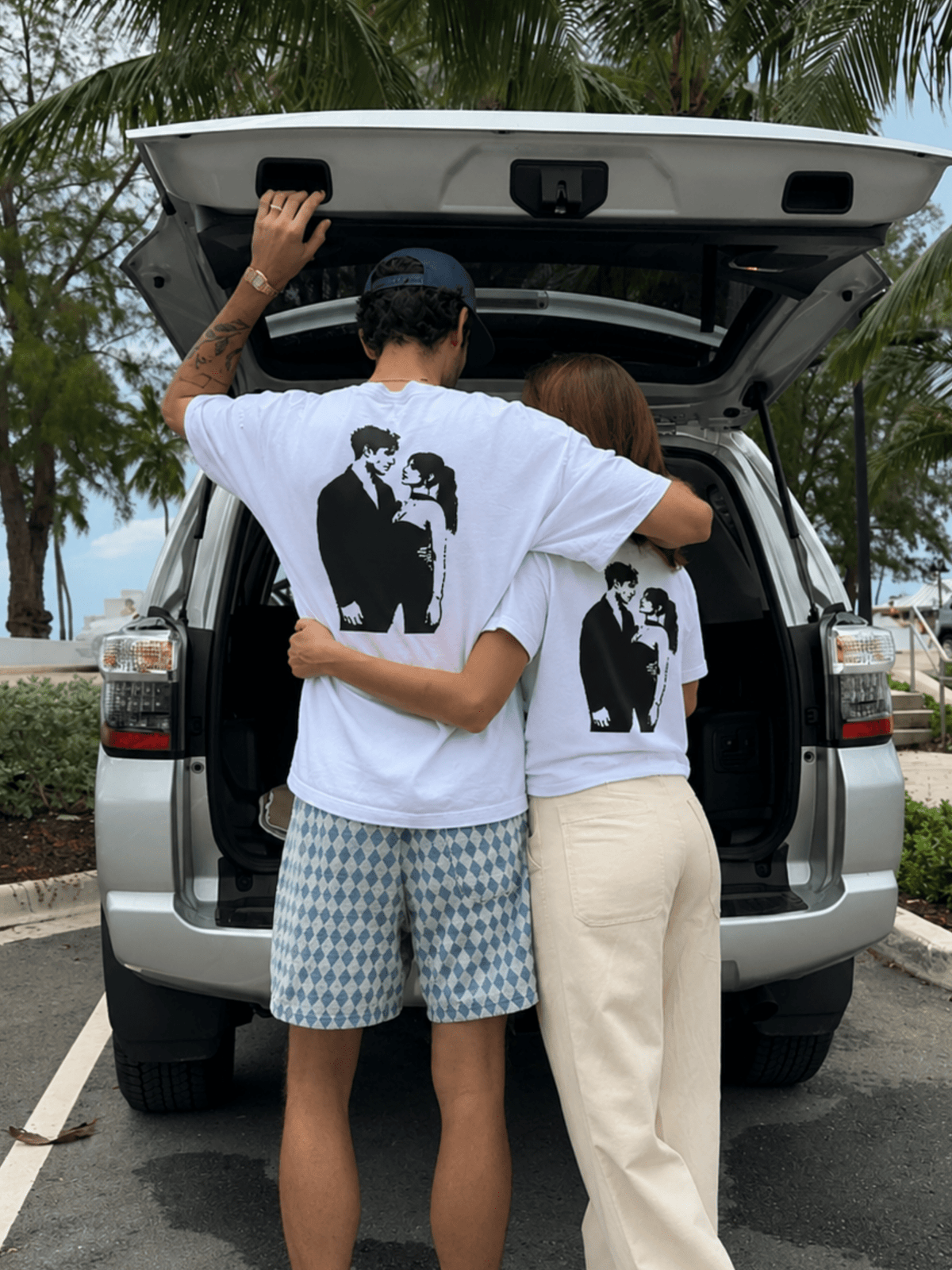 Couple Silhouette Custom Photo Shirt