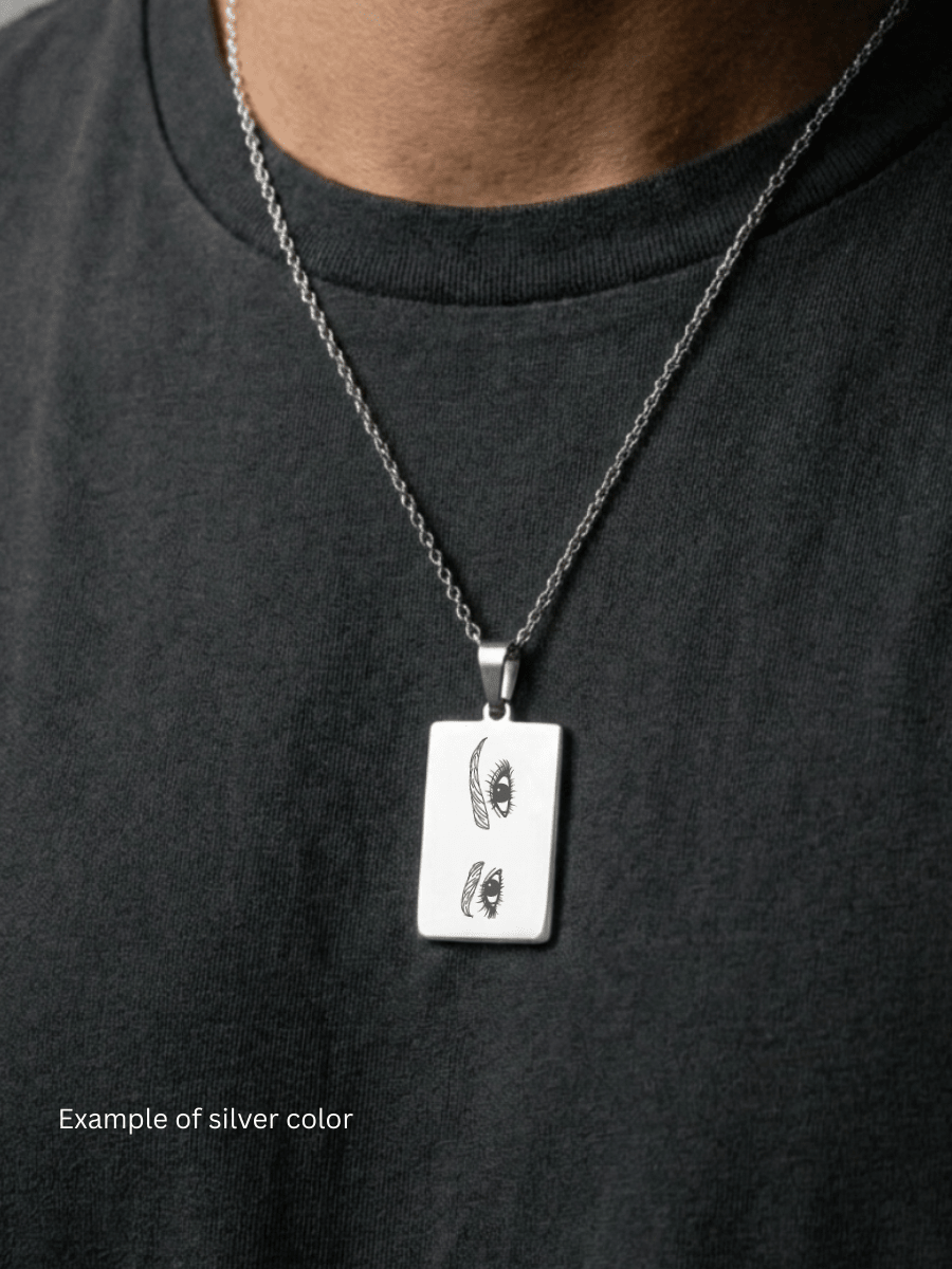Eye Custom Engraved Photo Tag Necklace